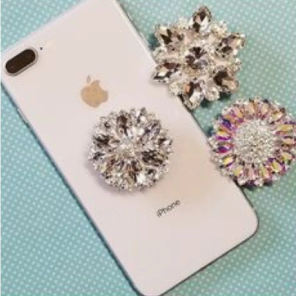 Glitz Rhinestone Phone Grip — Sparkling Grip · 3M Backing · Giftable